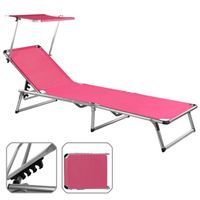 CHAISE LONGUE Chaise longue de jardin Sylt rose en aluminium ave CHAISE LONGUE Chaise longue de jardin Sylt rose en aluminium ave