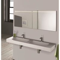 LAVABO - VASQUE MITOLA Plan vasque rectangulaire suspendu 2 bacs I LAVABO - VASQUE MITOLA Plan vasque rectangulaire suspendu 2 bacs I