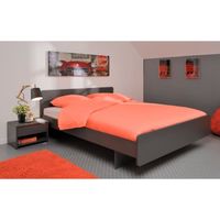 STRUCTURE DE LIT LOOK Lit adulte contemporain gris mat - l 140 x L STRUCTURE DE LIT LOOK Lit adulte contemporain gris mat - l 140 x L