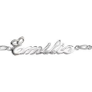 BRACELET , GOURMETTE Bracelet argent 1+1 2mm decoupe anglaise 1 prenom