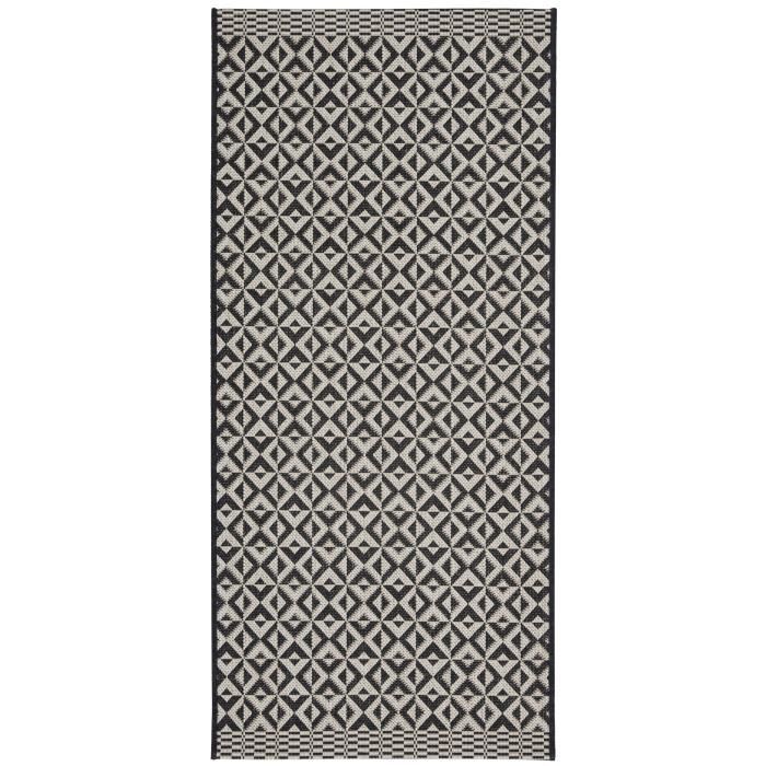 Tapis de cuisine Sisal style classique 67x140 cm gris