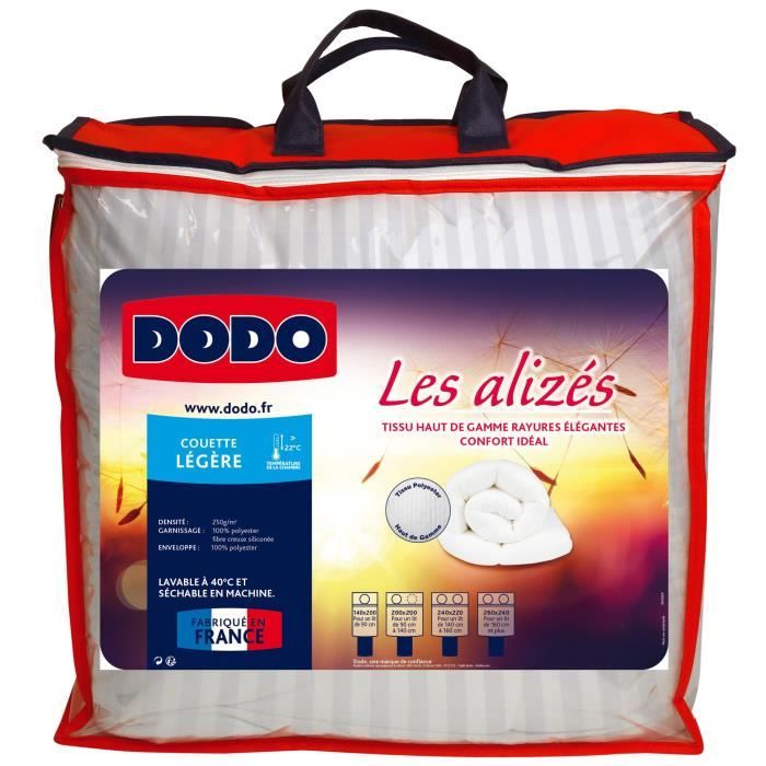 DODO Couette légère 250g/m² LES ALIZES 140x200 cm blanc