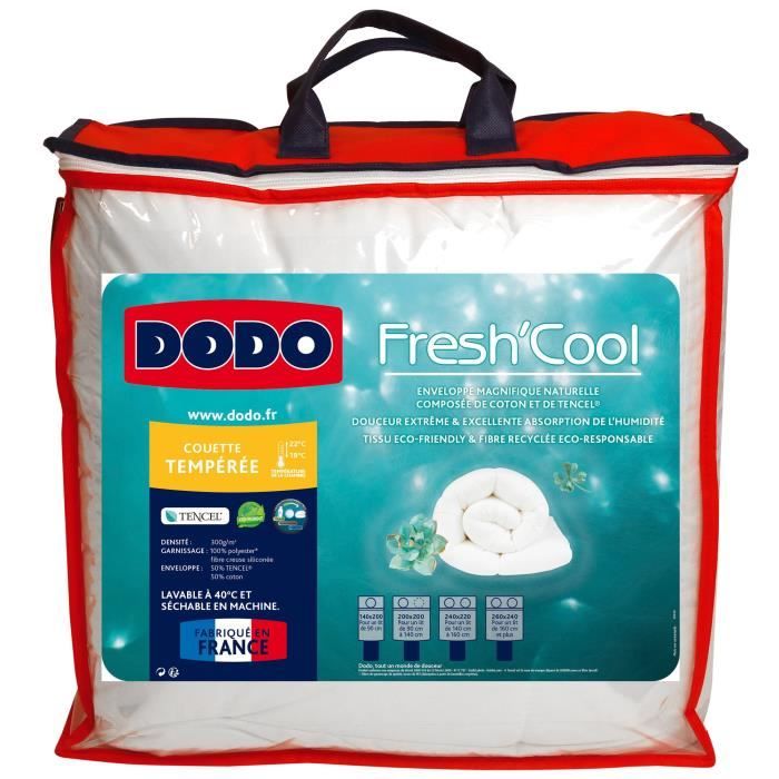 DODO Couette tempérée 300g/m² FRESH COOL 140x200 cm blanc