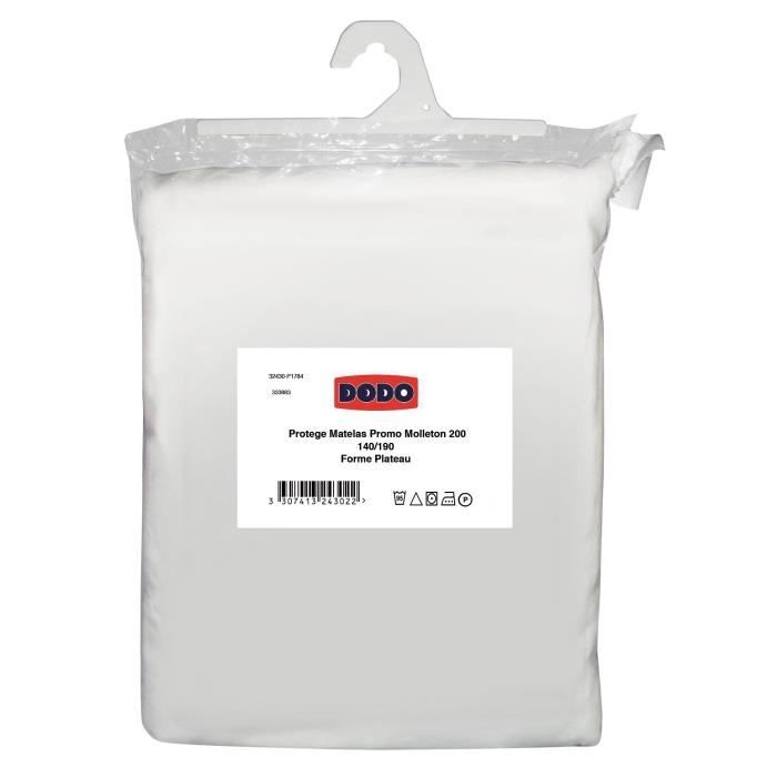 DODO Protège Matelas Molleton Anti-Rétrécissement 140x190 cm blanc