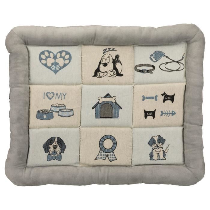 TRIXIE Matelas Patchwork 75 × 60 cm - Gris - Pour chien
