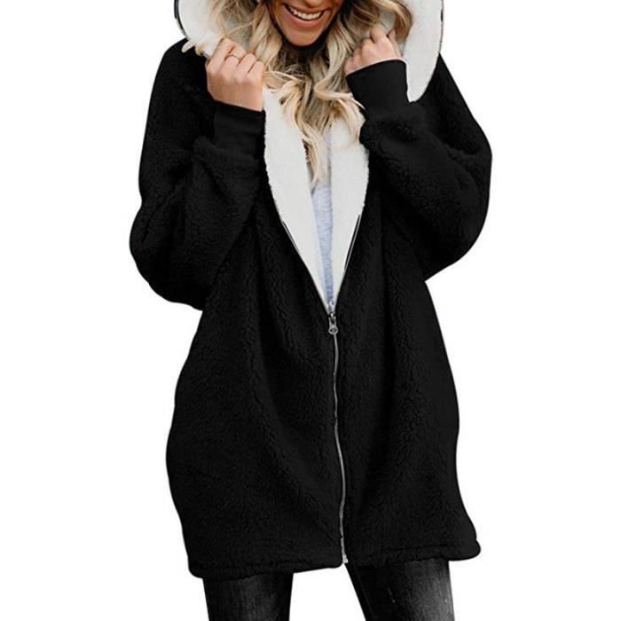 Manteau femme parka hiver fourrure avec capuche - Achat ...