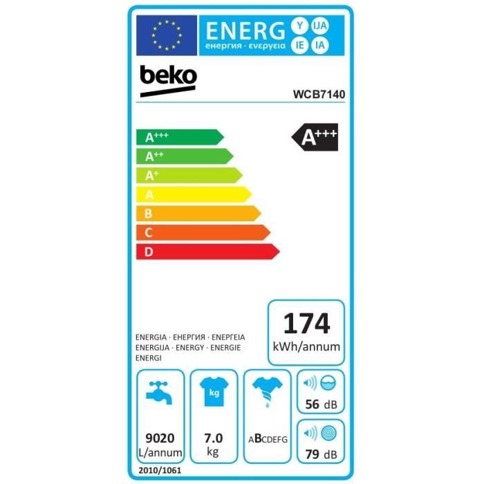  WCB7140 - Lave-linge frontal - 7kg - 1400 tours2
