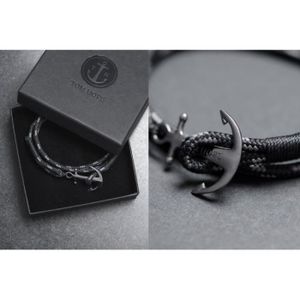 BRACELET , GOURMETTE Bracelet Tom Hope Triple Black L Noir. \u2039\u203a