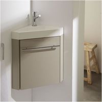 LAVE-MAIN Meuble lave-mains d'angle couleur daim pour WC LAVE-MAIN Meuble lave-mains d'angle couleur daim pour WC