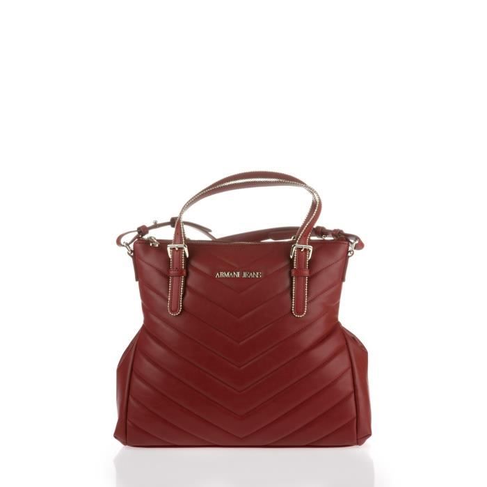 ARMANI JEANS - Sac Cabas Rouge Matelassé - Femme