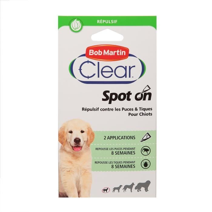 CLEAR Pipette répulsive tiques et puces chiot