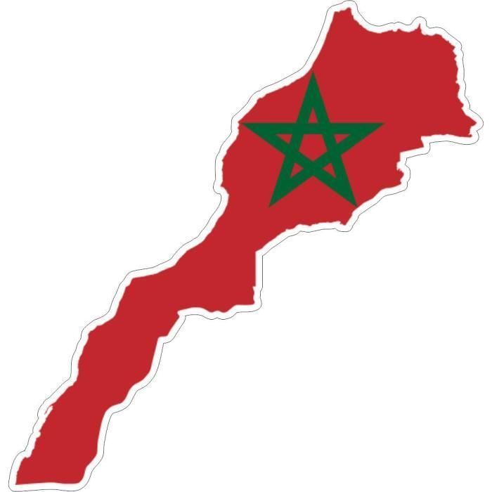 Autocollant sticker voiture drapeau carte maroc Achat / Vente