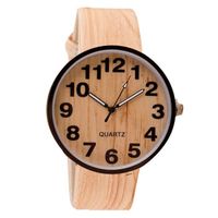 MONTRE FJJ50806519 Style de grain de bois en cuir Quartz MONTRE FJJ50806519 Style de grain de bois en cuir Quartz