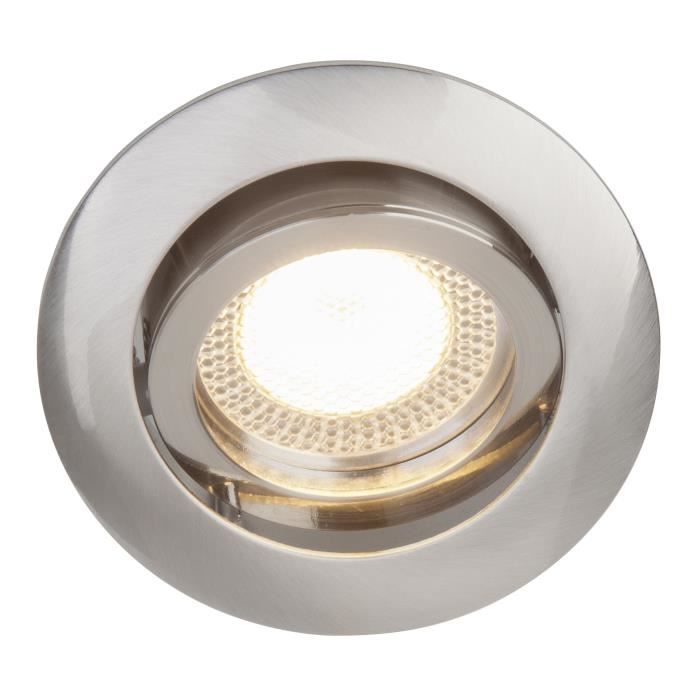 BRILLIANT Spot encastré orientable LED Easy Clip diamètre 8 cm GU10 5W acier