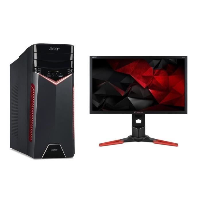 PC ACER Aspire GX-781 - i7-7700 - RAM 16Go - 1To HDD + 128Go SSD - GTX 1080 8Go + Ecran Predator XB241H 24\