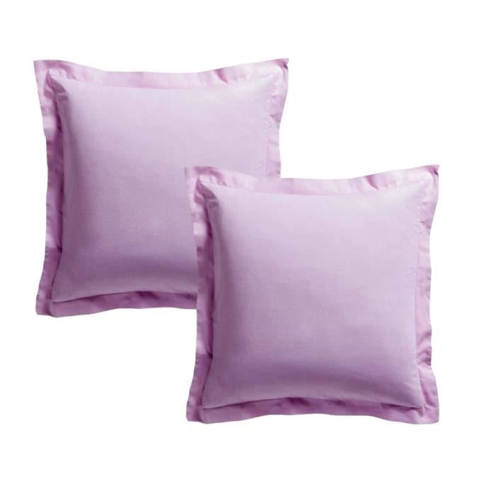 TODAY PREMIUM 2 taies d'oreillers Percale 75x75cm poudre de lilas