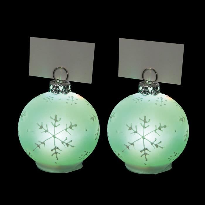 Lot De 2 Boules De Noël Lumineux En Verre ø 5 Cm