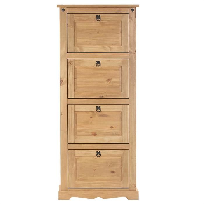 Meuble à chaussures armoire à chaussures pin massif finition cirée 4