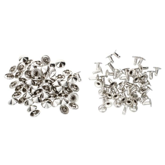 Metal Pour Sac Rivets 10mm Argent Chaussures Gants 50x 7Ygby6f