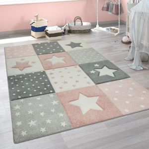 TAPIS Tapis Chambre Enfant Moderne Couleurs Pastel Carre