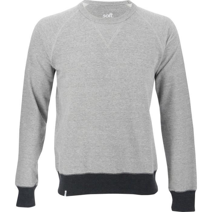 SOFTWR Sweatshirt col rond - Homme - Gris chiné