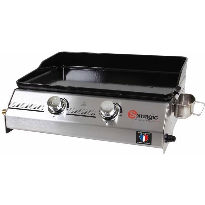 Plancha Made in France 2 feux caisson inox a poser