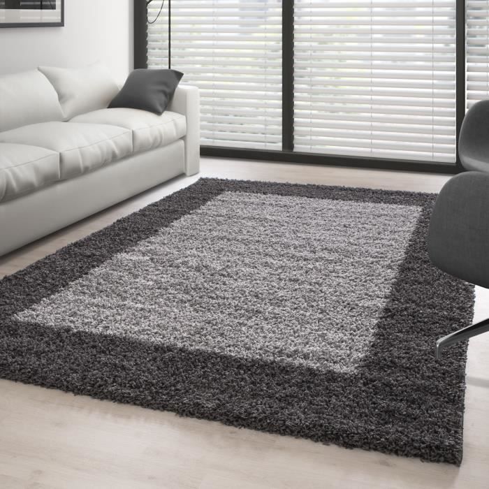 tapis de salon shaggy pile longue designe 2 couleur gris gris claire 160x230cm - Tapis Gris Clair Salon tapis de salon shaggy pile longue designe 2 couleur gris gris claire 160x230cm - Tapis Gris Clair Salon
