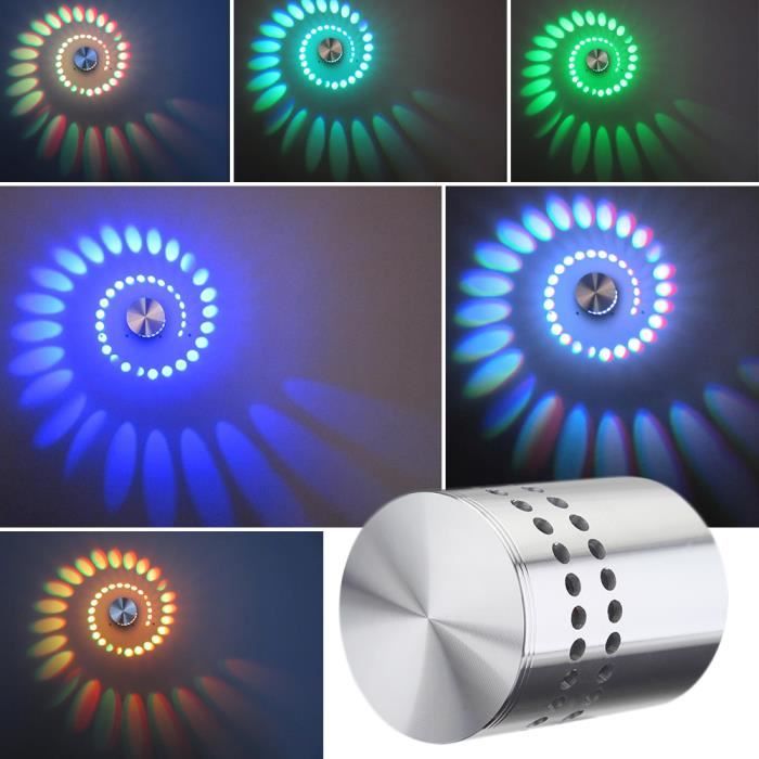 Applique Murale Led Couleur Lampe Murale LED Eclairage Couleur, Applique Murale RGB 3W LED  Applique Murale Led Couleur