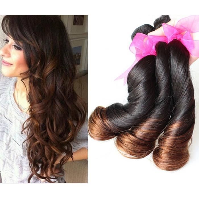 1 Tissages Bresilien Cheveux Virgin Hair 1b 30 Ombre Loose Wave