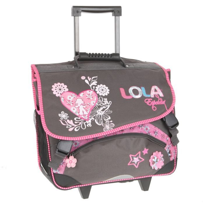 LOLA ESPELETA Cartable à roulettes 38cm Fille Gris et rose Achat