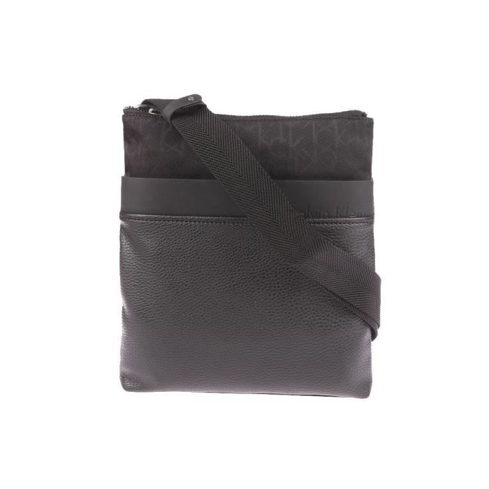 CALVIN KLEIN Sac d'épaule K50K500757 - TOM LOGO FLAT CROSSOVER Noir Homme