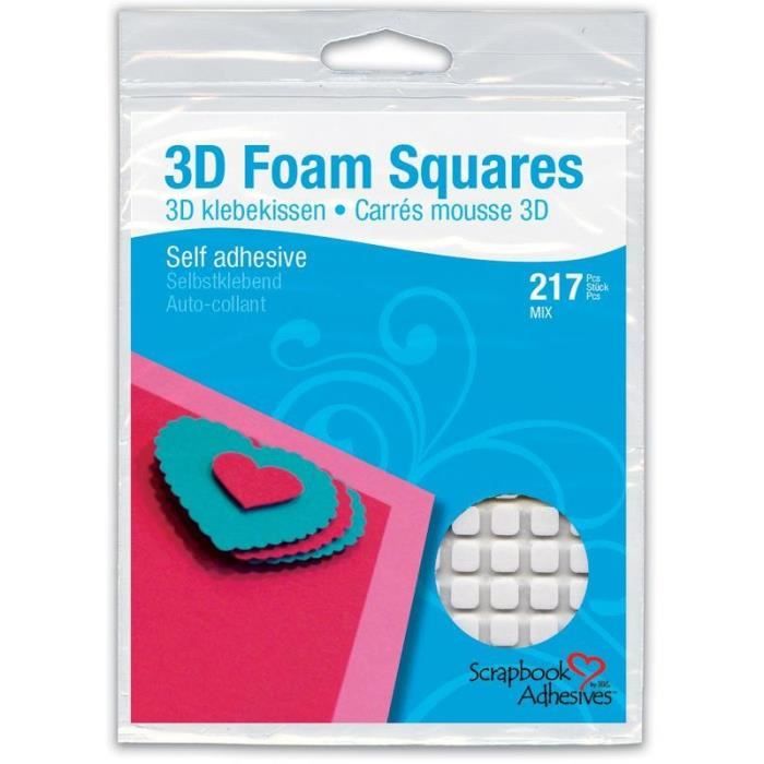 Scrapbook Adhesives® by 3 L Lot de 217 carrés mousse 3D - blanc