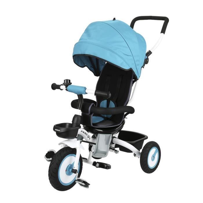 Fascol Tricycle bébé évolutif Pliable Poussette avec Canne pour enfant