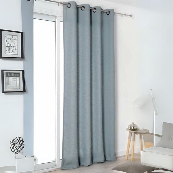 Rideau Authentique en 100% lin Bleu ciel 135 x 260 cm - Achat ... Rideau Authentique en 100% lin Bleu ciel 135 x 260 cm - Achat ...