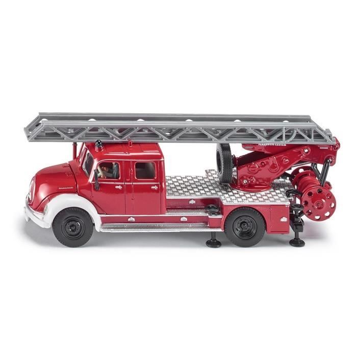 Bburago – Camion Pompier Crane échelle – Échelle 1:55 – Métal Et Plastique – Cabine Métal – Dès 3 Ans – Rouge – Présentoir 18 Pièces