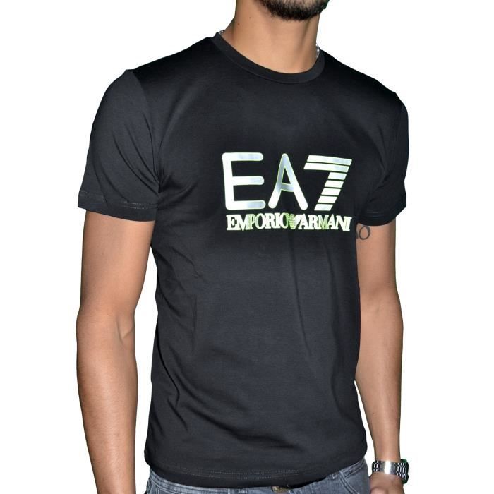 Ea7 Emporio Armani Tee Shirt Mc Homme Train 04 Noir