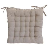 COUSSIN DE CHAISE Galette de chaise 25 points 40x40x4cm Taupe Clair COUSSIN DE CHAISE Galette de chaise 25 points 40x40x4cm Taupe Clair