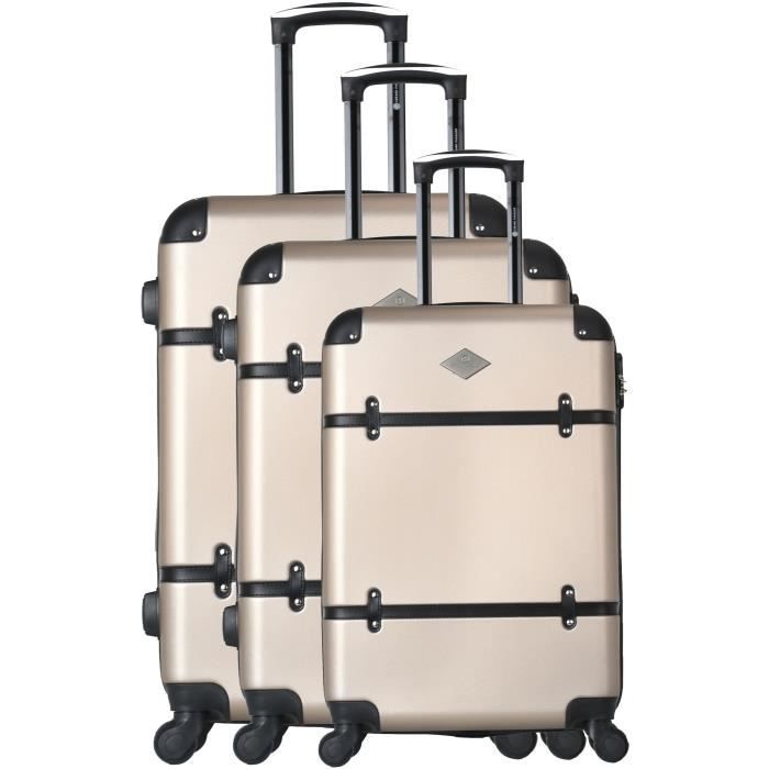 GERARD PASQUIER Set de 3 Valises marguerite Beige