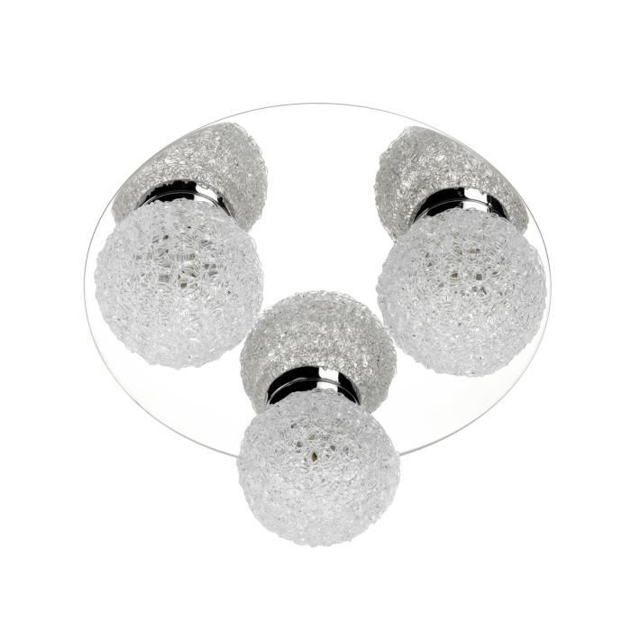 Plafonnier à 3 lumières Möss G9 28 W hauteur 13 cm diamètre 30 cm chrome
