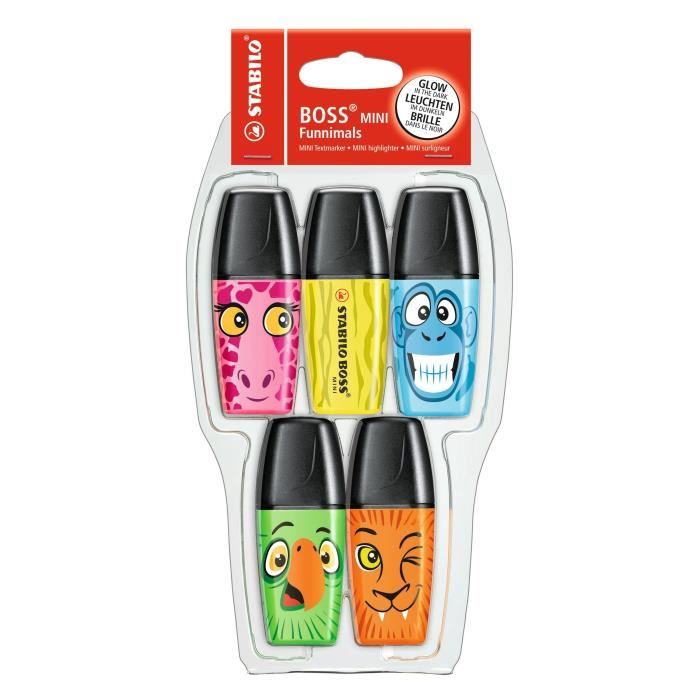STABILO Coque x 5 surligneurs Boss Mini Funnimals