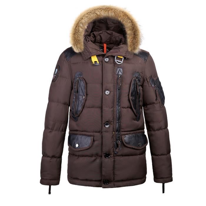 Masculin Amovible noir Vêtement gris Multi Capuchon marron À Noir Artificielle Fourrure Homme Col En poches vert Doudoune Hommes bleu q7R0wOn