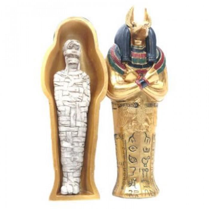 TOUTANKHAMON Sarcophage Momie Fève Métal Doré EGYPTE Roi