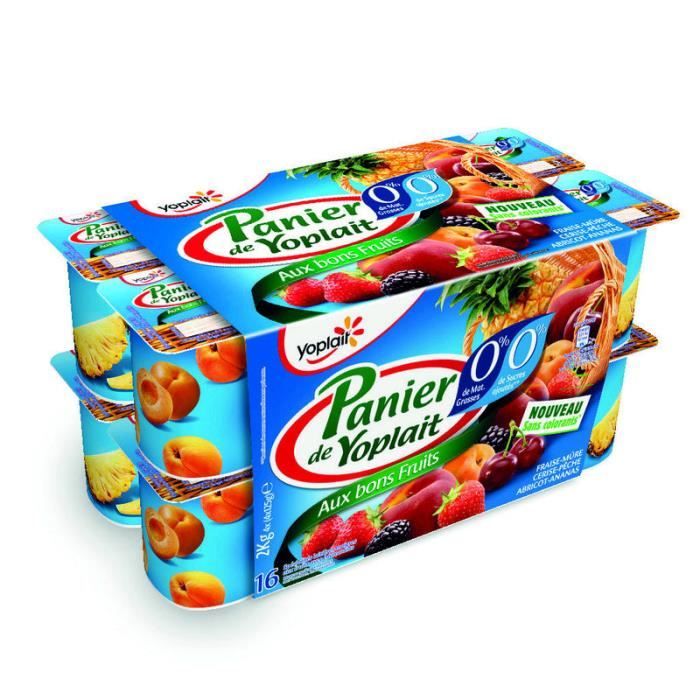 YOPLAIT Panier de Yoplait - 0% - Yaourt aux fruits fraise - mûre - cerise - pêche - abricot ...
