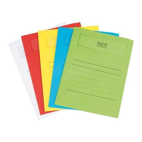ELBA 50 pochettes coins avec fenêtre Elco volumino - 22x31 - Kraft - Couleurs assorties