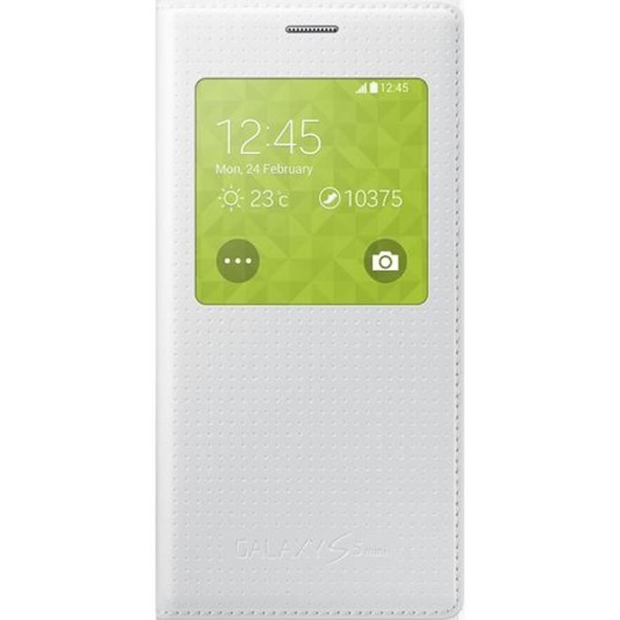 SAMSUNG Etui à rabat à zone transparente pour Samsung Galaxy S5 Mini - Blanc