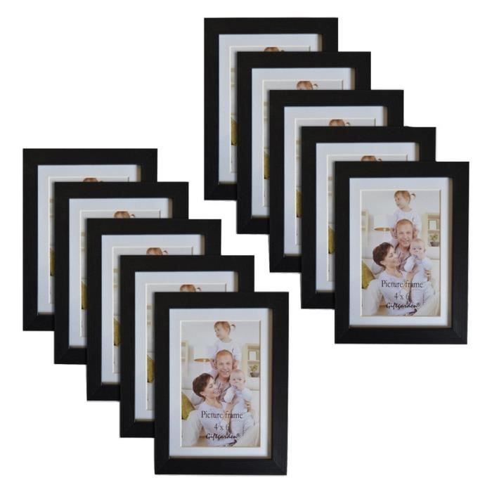 Giftgarden Cadre Photo Cadre Déco Mural Lot De 10 Pièces Noir 10x15