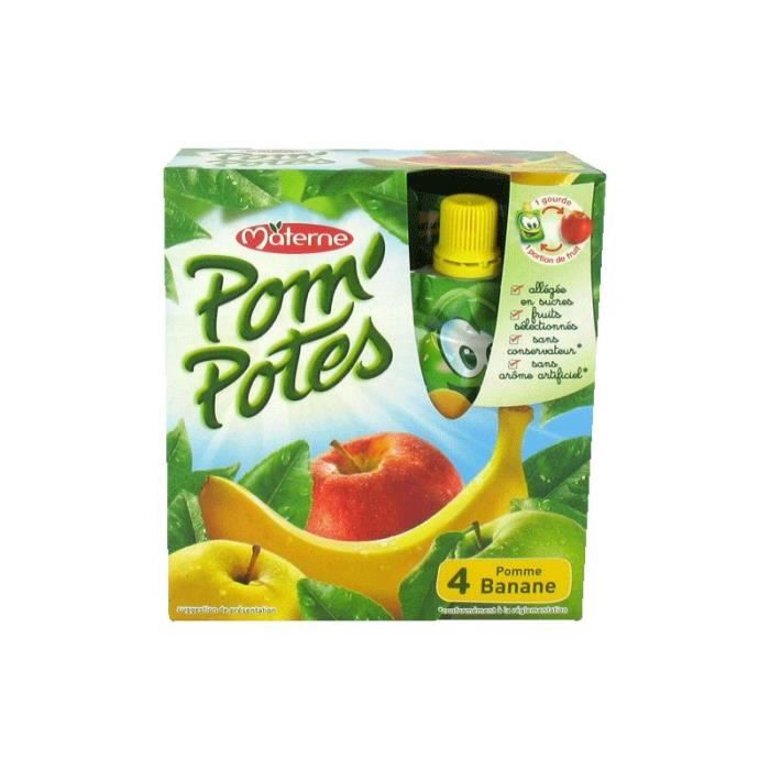 MATERNE Pom'Potes Compotes pommes banane gourdes x4 4x90g Achat