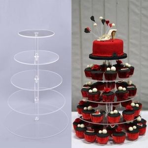 7 Tier Cercle Rond Acrylique Cupcake Mariage Cup Cake Stand Holder
