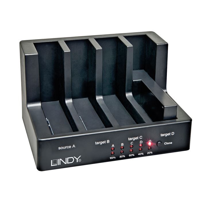 LINDY Docking et Clone Station USB 3.0 pour 4 disques durs SATA