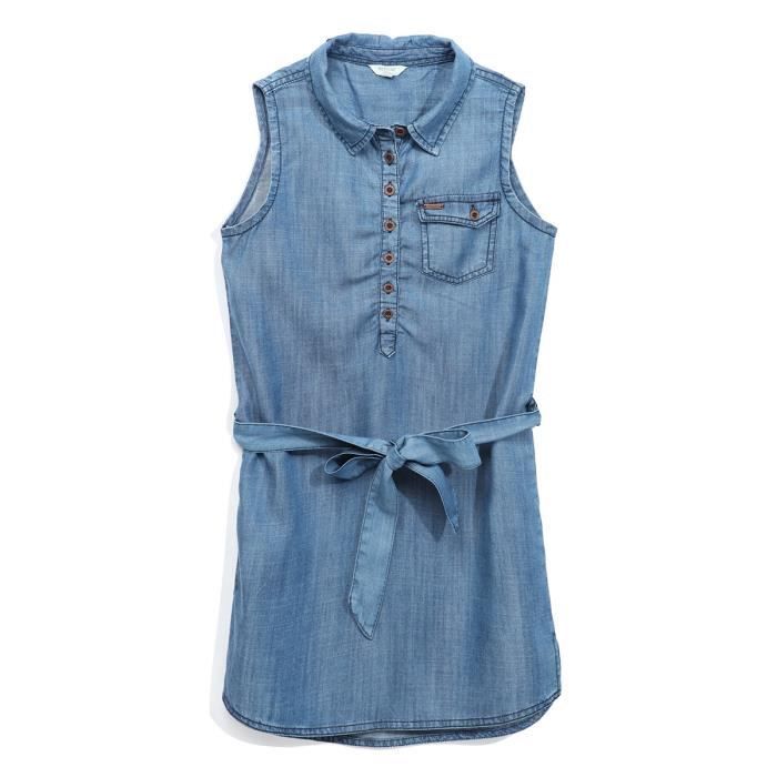 DEELUXE - Robe Blouse Courte Bleu - Enfant Fille